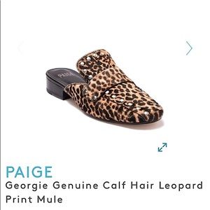 PAIGE Georgie Leopard Animal Print Mules Sz 8.5 New in Box
